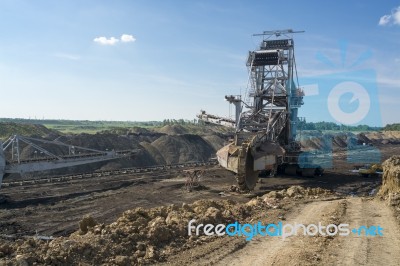 Coal Mining Machine - Mine Excavator Stock Photo