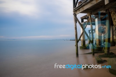 Coast With Bunting Stock Photo