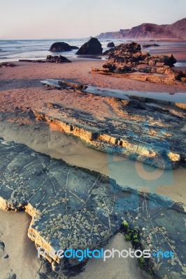 Coastline Area Of Sagres, Portugal Stock Photo