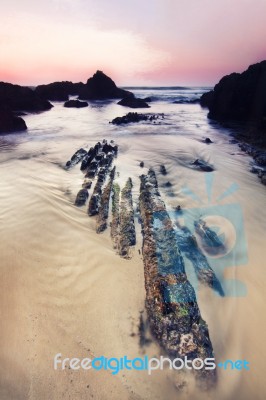 Coastline Area Of Sagres, Portugal Stock Photo