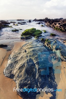 Coastline Area Of Sagres, Portugal Stock Photo