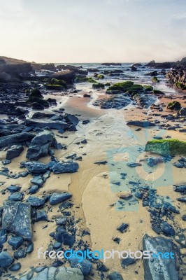 Coastline Area Of Sagres, Portugal Stock Photo