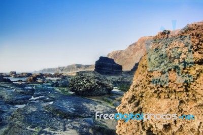 Coastline Area Of Sagres, Portugal Stock Photo