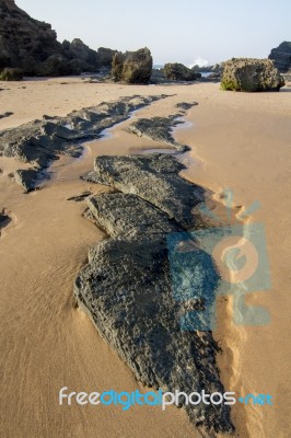 Coastline Area Of Sagres, Portugal Stock Photo