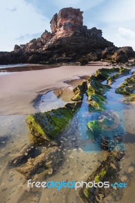 Coastline Area Of Sagres, Portugal Stock Photo