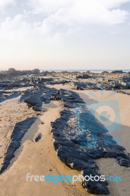 Coastline Area Of Sagres, Portugal Stock Photo