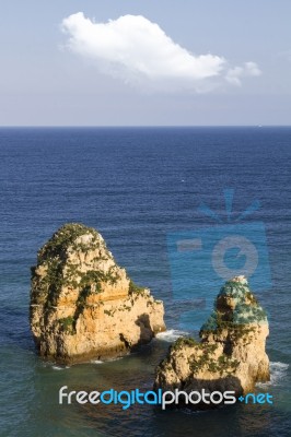 Coastline Of Lagos In The Algarve Stock Photo