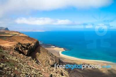 Coastline Of Lanzarote Stock Photo