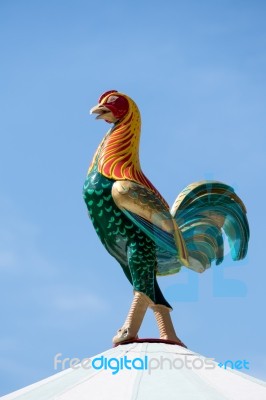 Cockerel Mannequin At A Funfair In Cardiff Stock Photo