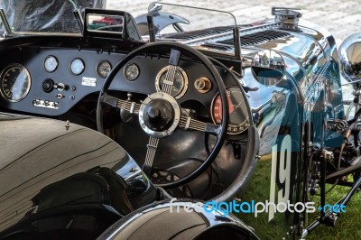 Cockpit Of Old Vintage Car Stock Photo