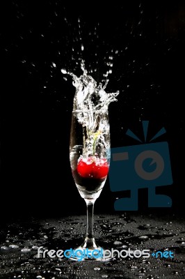 Cocktail With Splaze Bubble. Stock Photo