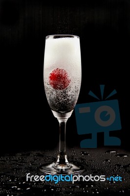 Cocktail With Splaze Bubble Stock Photo