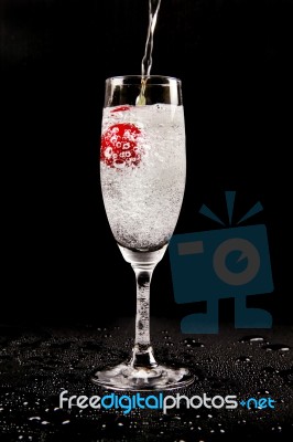 Cocktail With Splaze Bubble Stock Photo