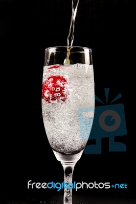 Cocktail With Splaze Bubble Stock Photo