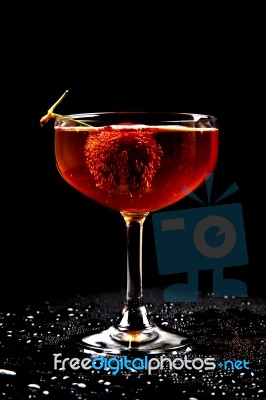 Cocktail With Splaze Bubble Stock Photo