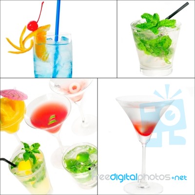 Cocktails Collage Stock Photo