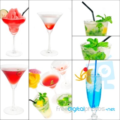 Cocktails Collage Stock Photo