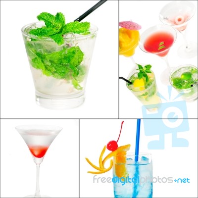 Cocktails Collage Stock Photo