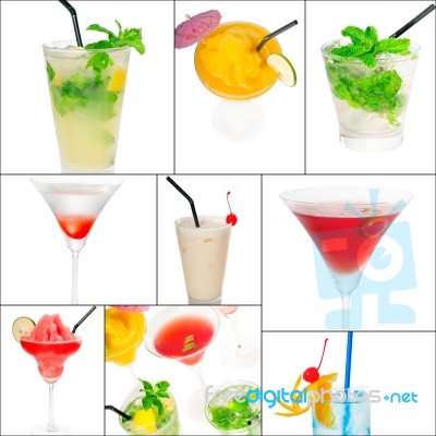 Cocktails Collage Stock Photo