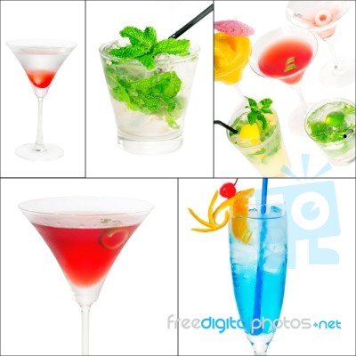 Cocktails Collage Stock Photo