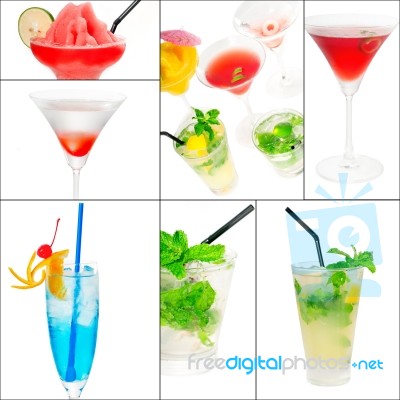 Cocktails Collage Stock Photo