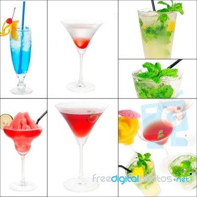 Cocktails Collage Stock Photo