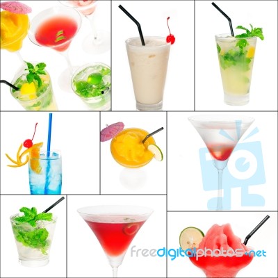 Cocktails Collage Stock Photo