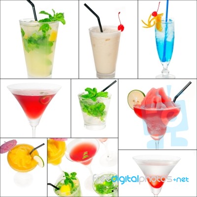 Cocktails Collage Stock Photo