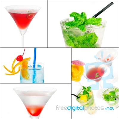 Cocktails Collage Stock Photo