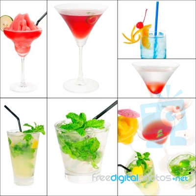 Cocktails Collage Stock Photo