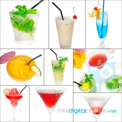 Cocktails Collage Stock Photo