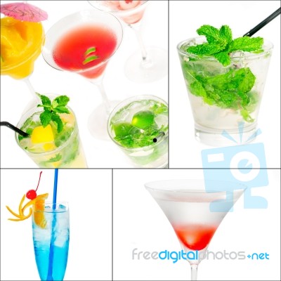 Cocktails Collage Stock Photo