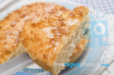 Coconut Crumble Cake Stock Photo