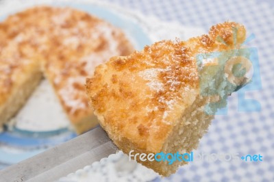 Coconut Crumble Cake Stock Photo