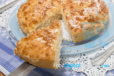 Coconut Crumble Cake Stock Photo