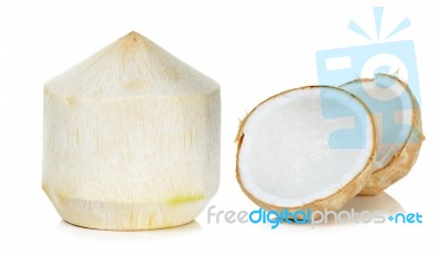 Coconut Isolated On The White Background Stock Photo