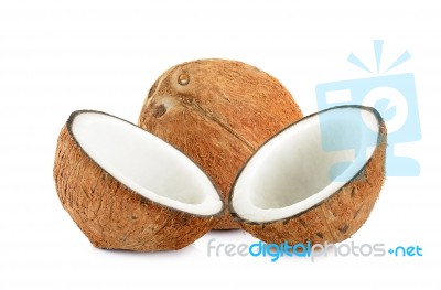 Coconut Isolated On The White Background Stock Photo