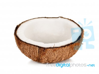 Coconut Isolated On The White Background Stock Photo