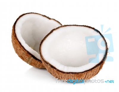 Coconut Isolated On The White Background Stock Photo