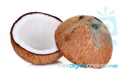 Coconut Isolated On The White Background Stock Photo