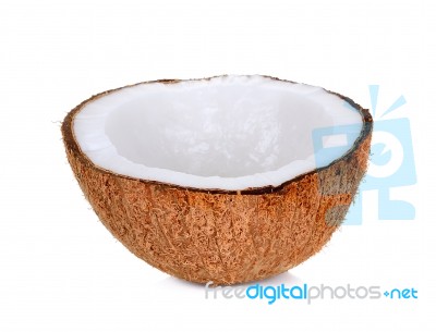 Coconut Isolated On The White Background Stock Photo