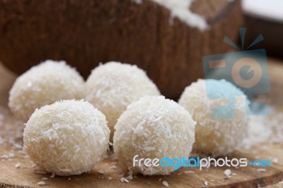 Coconut Pralines Stock Photo