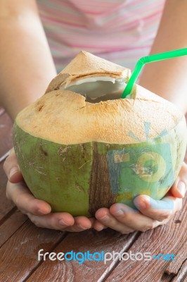 Coconut Water, Tropical Fruit Stock Photo