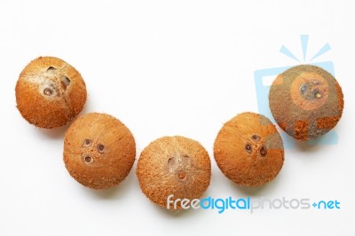 Coconuts On A White Background Stock Photo