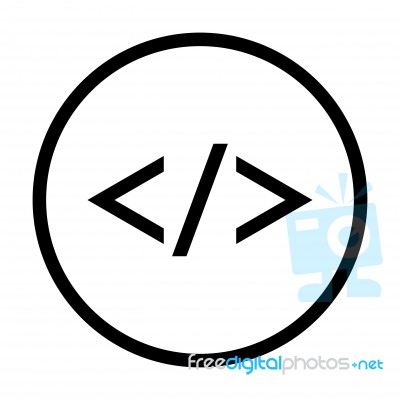 Code Icon -  Iconic Design Stock Image