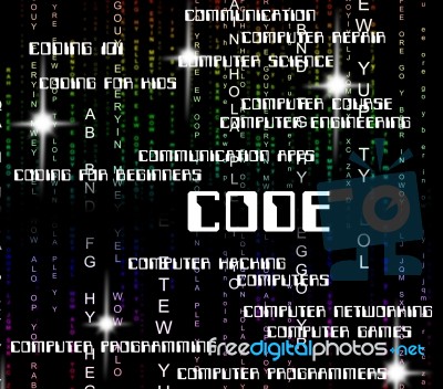 Code Word Indicates Program Programs And Software Stock Image