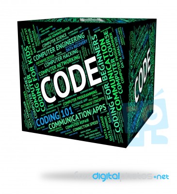 Code Word Indicating Computers Programs And Text Stock Image