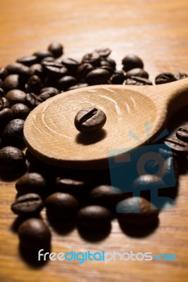 Coffe Beans Displayed Stock Photo