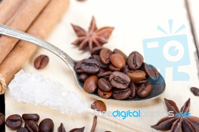 Coffe Sugar And Spice Stock Photo