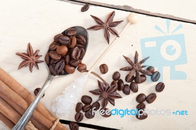 Coffe Sugar And Spice Stock Photo